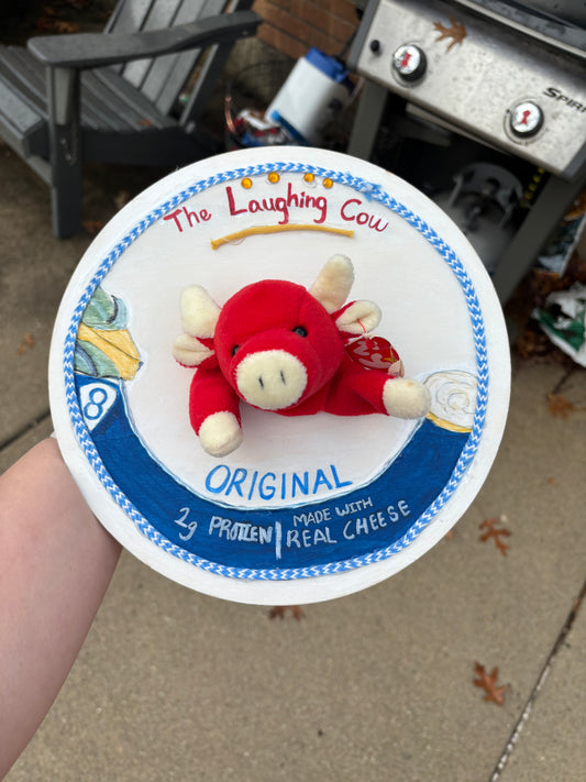 Cheese Cow Plush Taxidermy Wall Hanging!