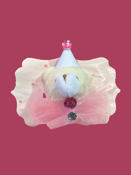 Pink polar bear mini plush taxidermy