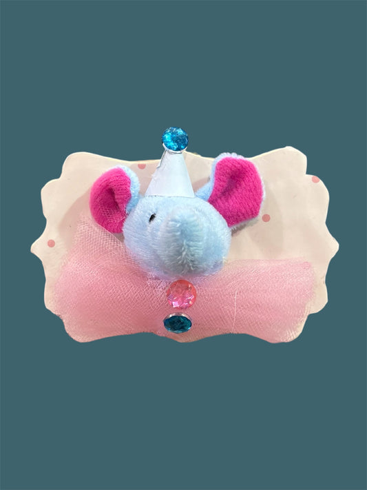 Blue and pink elephant mini plush taxidermy