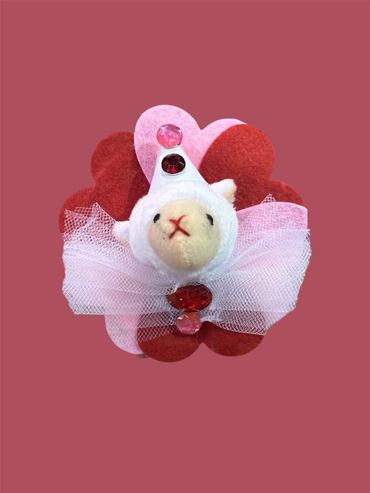 Heart lamb, mini plush taxidermy