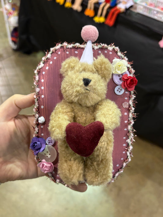 Purple Bear plush taxidermy