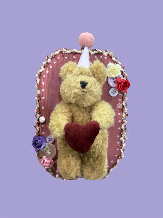 Purple Bear plush taxidermy