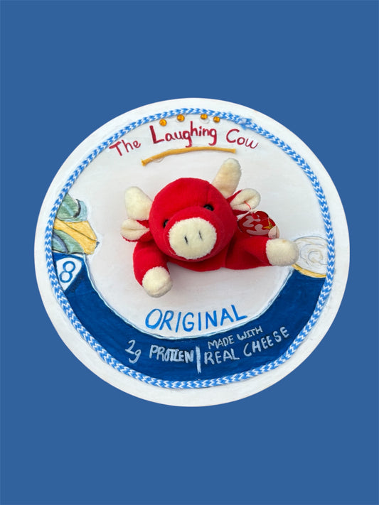 Cheese Cow Plush Taxidermy Wall Hanging!