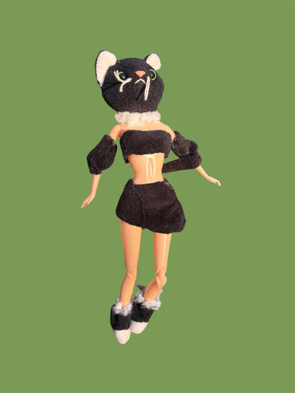 Black Tuxedo Baddie Cat Doll