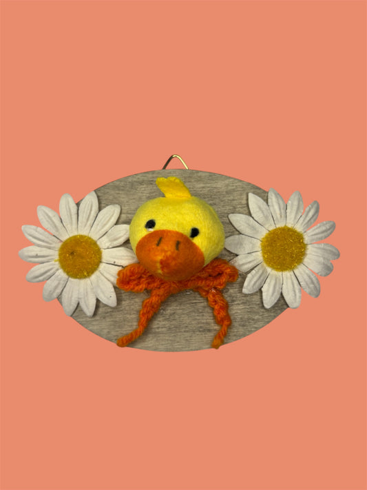 Mini chick plush taxidermy wall hanging