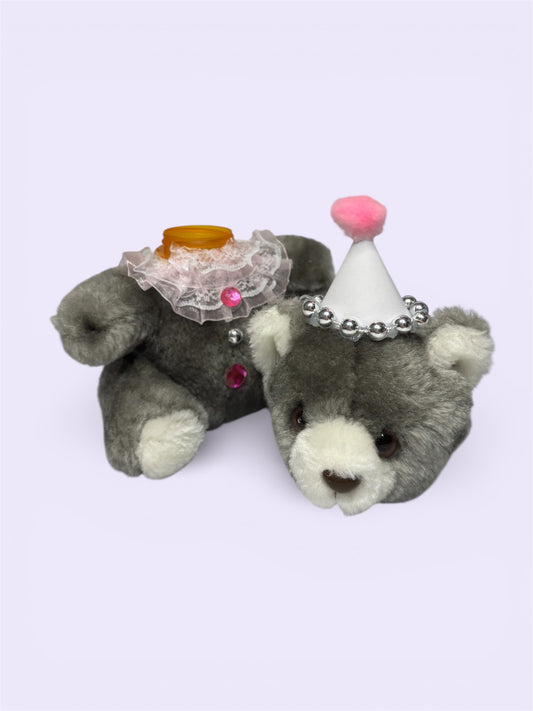 Pink and Gray Bear Pill Pal