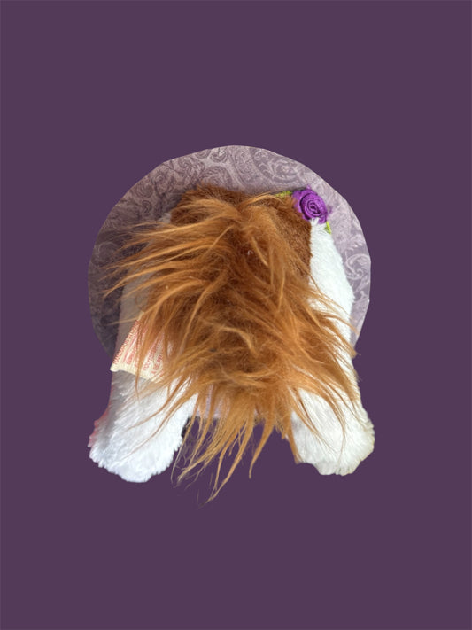 Purple fluffy dog booty