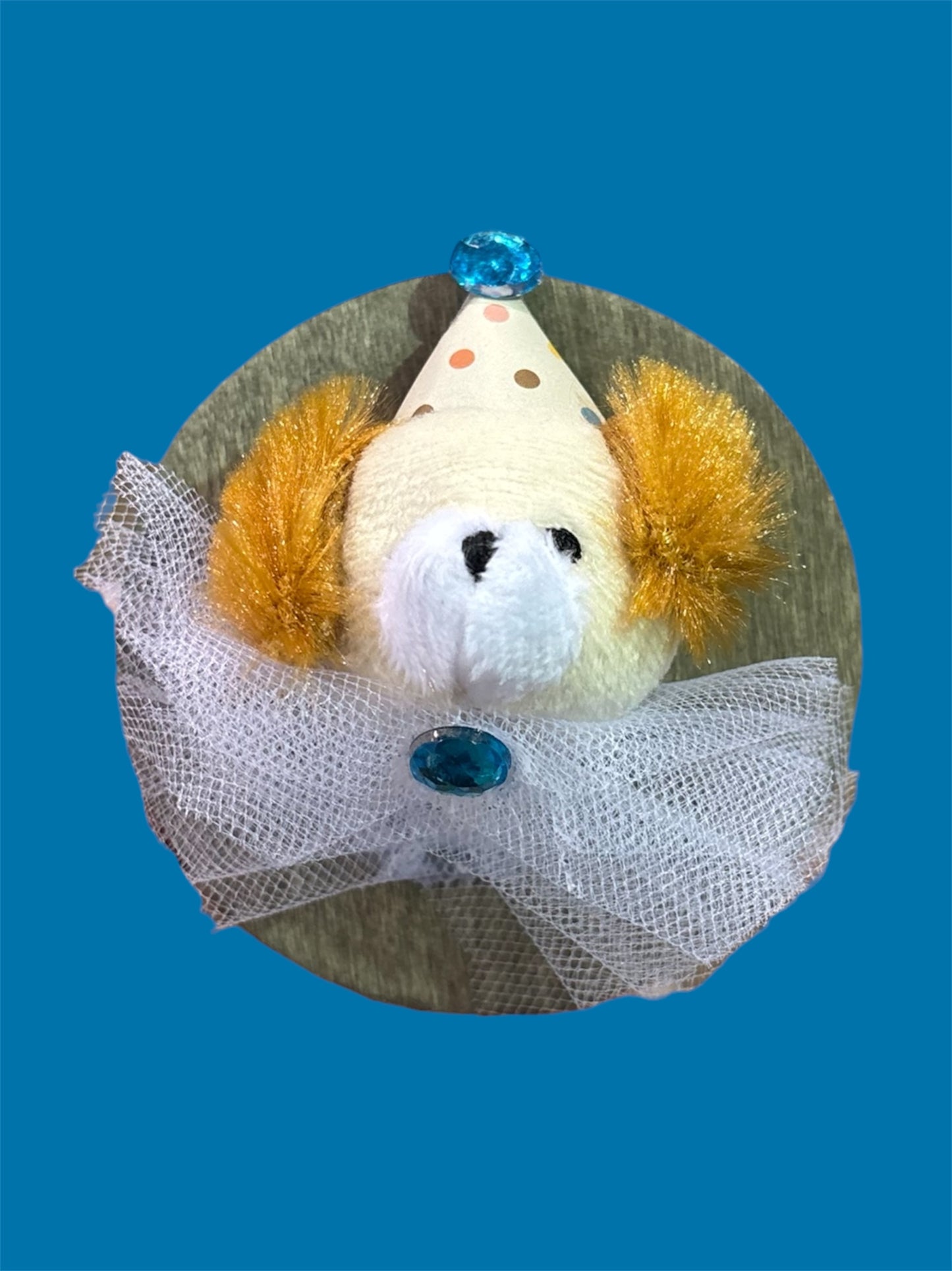 Blue puppy mini plush taxidermy