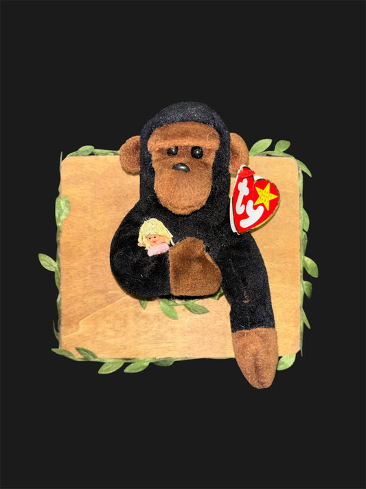 Gorilla Holding woman plush taxidermy