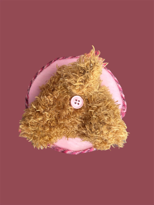 Fluffy pink dog booty