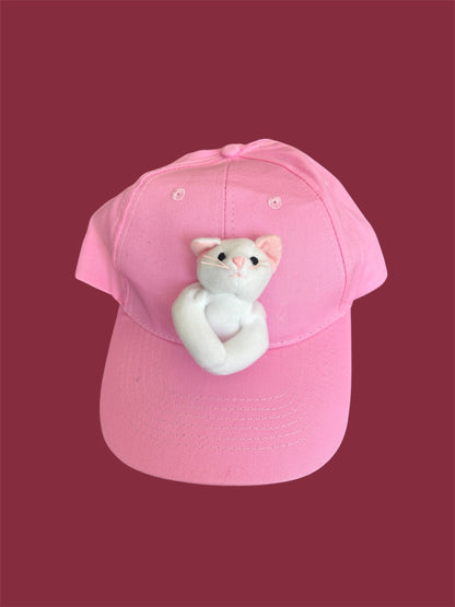 Pink and white kitty hat!