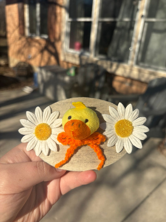 Mini chick plush taxidermy wall hanging