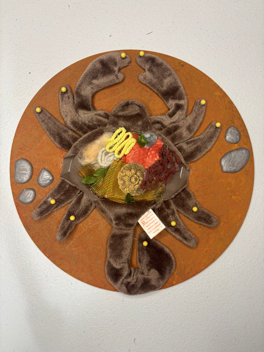 Plush scorpion dissection wall hanging