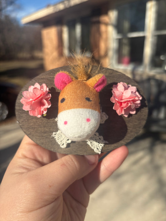 Mini Horse Plush Taxidermy Wall Hanging