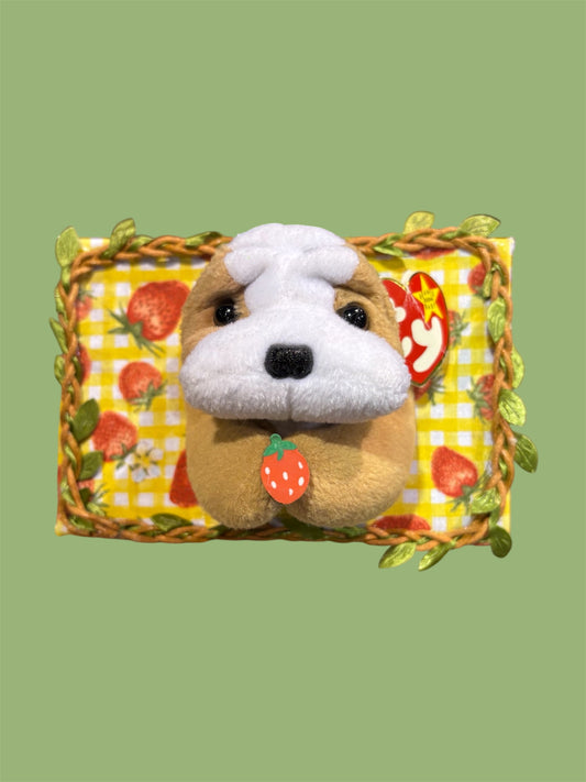 Strawberry English Bulldog Plush taxidermy