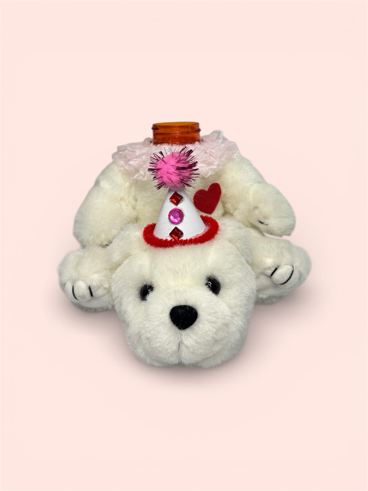 Pink and White Bear Pill Pal