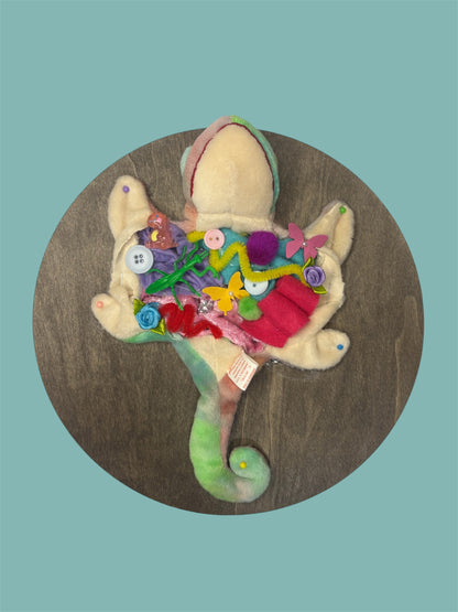 Chameleon Plush Taxidermy Dissection Wall hanging  ￼