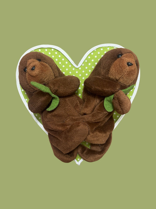 Otters in Love Plush Taxidermy