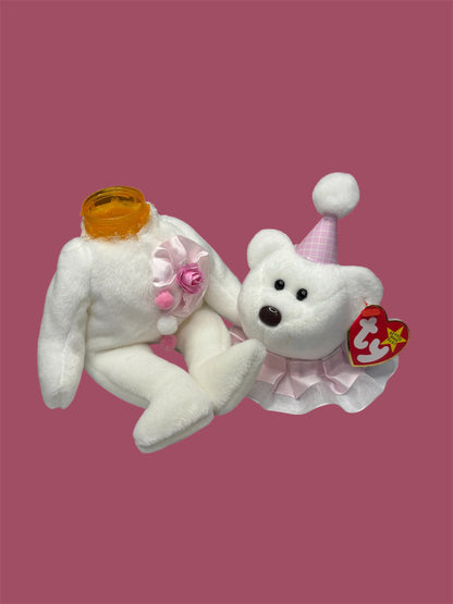 White and Pink Bear Pill Pal